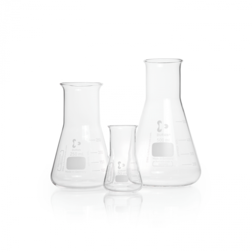  DURAN® Erlenmeyer flasks, wide neck with graduation, 25 ml EACH