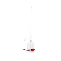 DURAN® Automatic burette according to Pellet, complete, class AS, 50 ml consists of: 243183607 DURAN® burette only, with side stopcock, class AS, 50 ml 211596303 DURAN® reservoir bottle, with NS 29/32, clear, 2000ml 292450108 Blowball for automatic burrette EACH